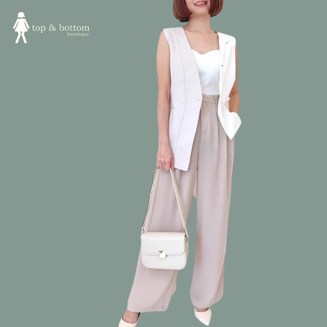 TWO TONE VEST BLOUSE