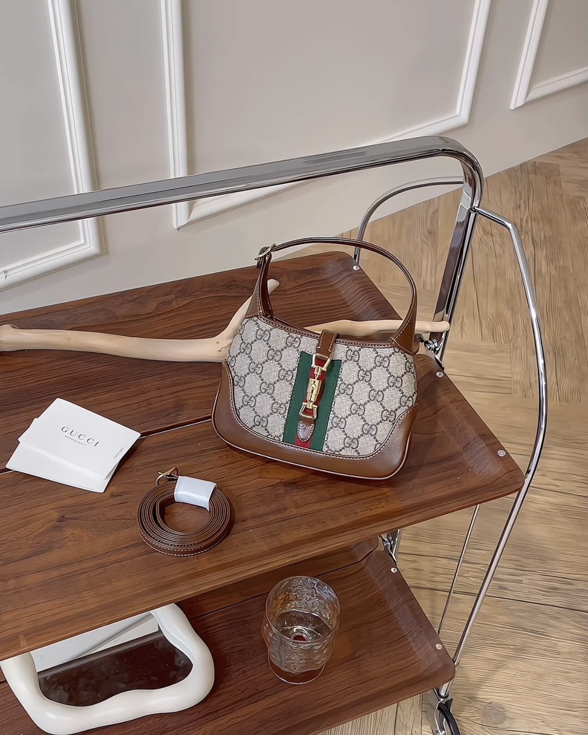 GUCCI｜JACKIE 1961 迷你單肩包 棕色老花