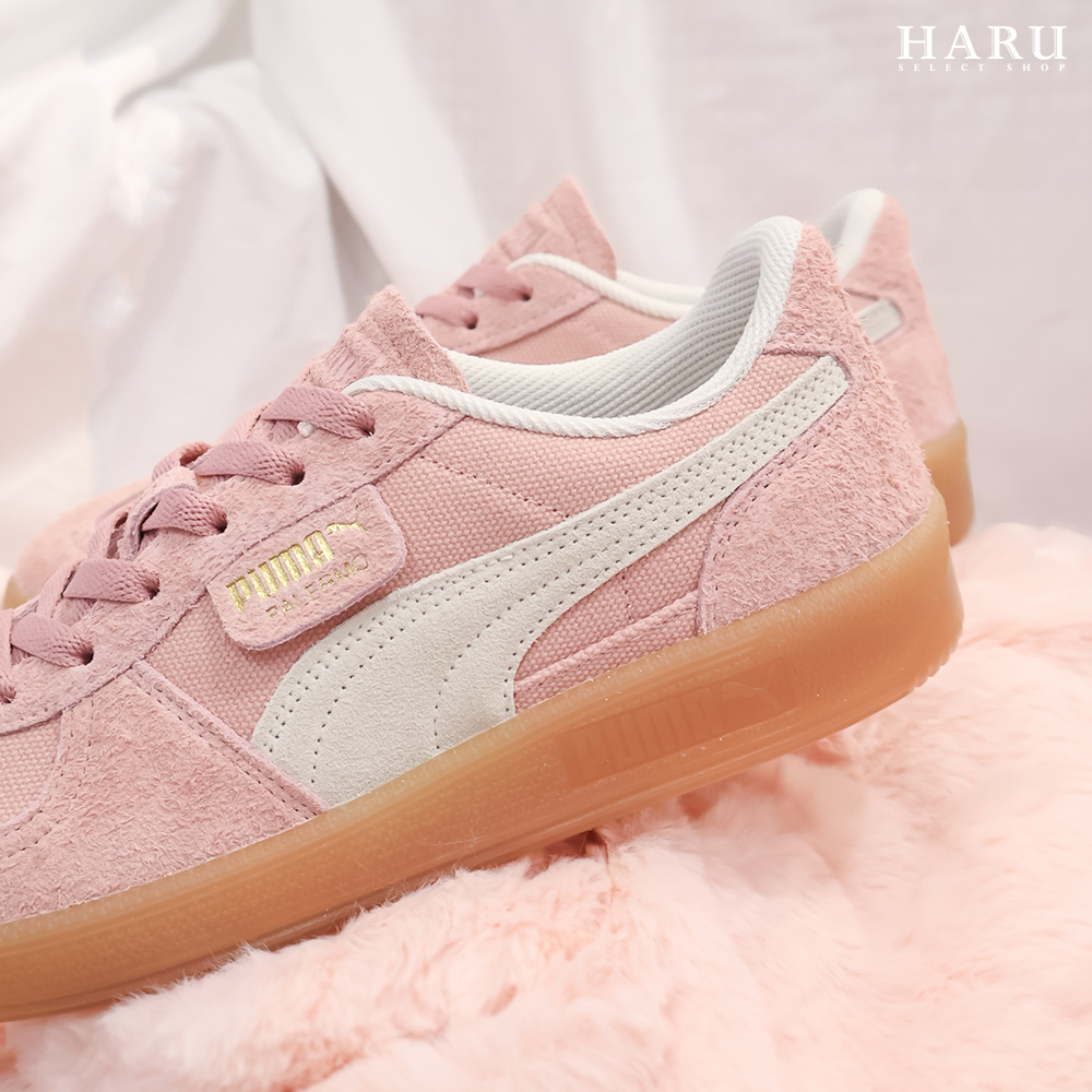 Rosé代言同款 朴彩英 PUMA PALERMO VINTAGE 玫瑰粉 豆沙粉 粉白 焦糖底 網眼 麂皮 拼接 德訓鞋 復古休閒鞋 396841-10