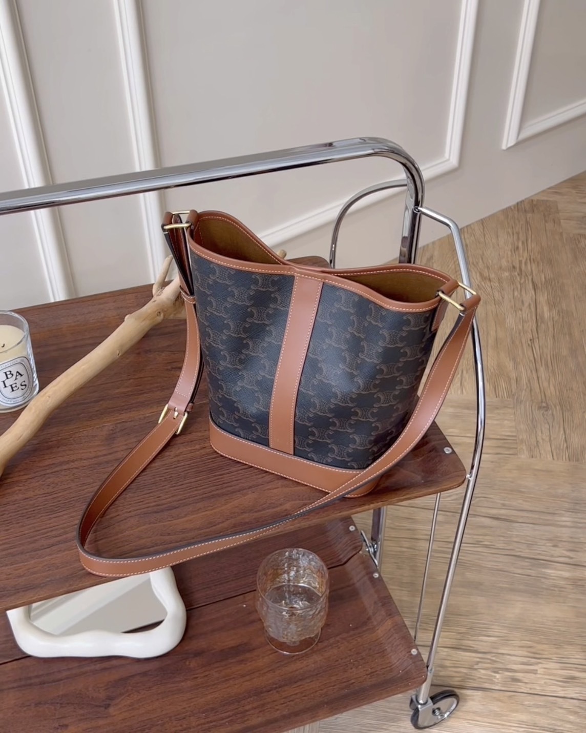 CELINE｜凱旋門小號水桶包 深老花