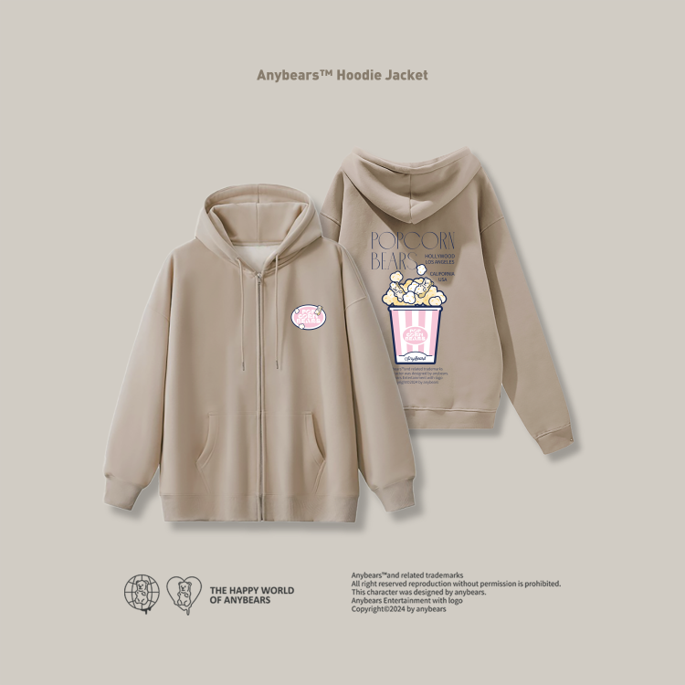 ANYBEARS® Hooded Jacket  Popcorn BEAR 爆米花熊連帽外套