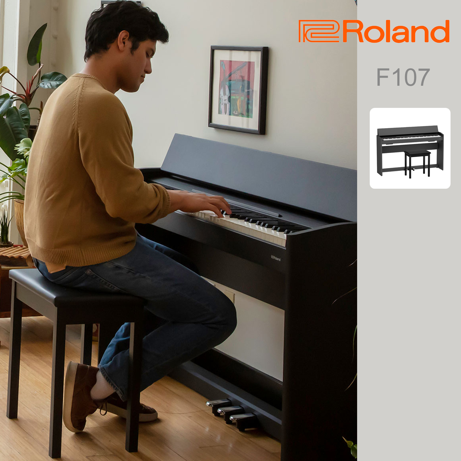 琴師到府安裝 ROLAND F107 88鍵電鋼琴 數位鋼琴 F-107