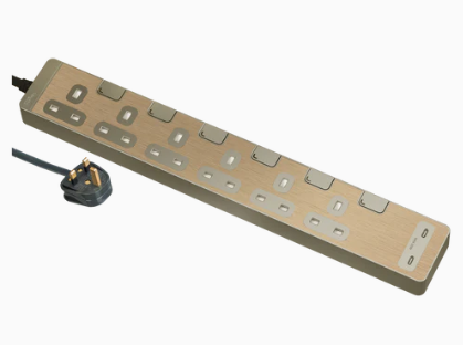 施耐德電器 Schneider Electric 13A 四/六位獨立開關安全插座 連兩位USB A+C充電插座 (連3米線) 沉醉金