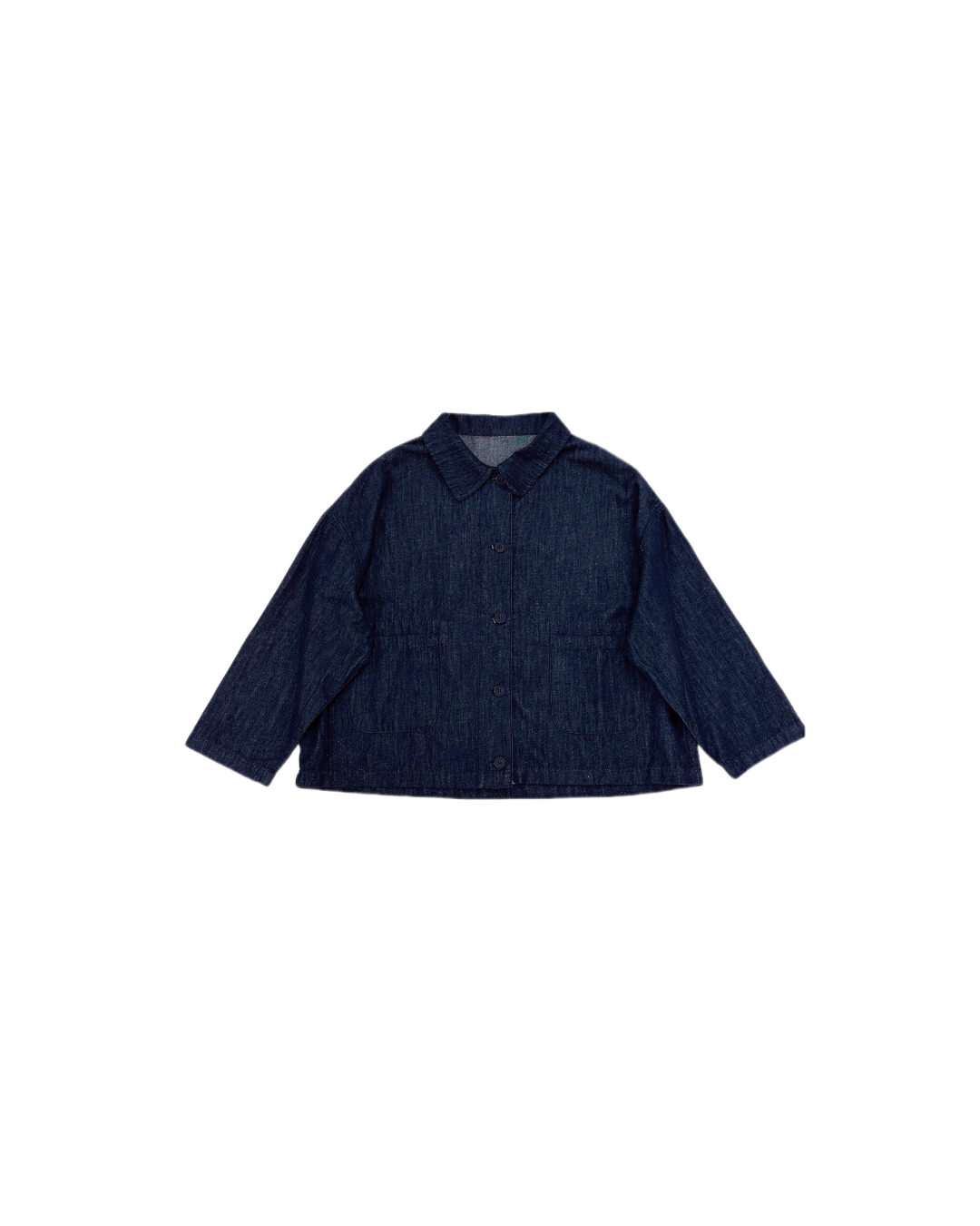 斜布全麻尖領雙袋外套