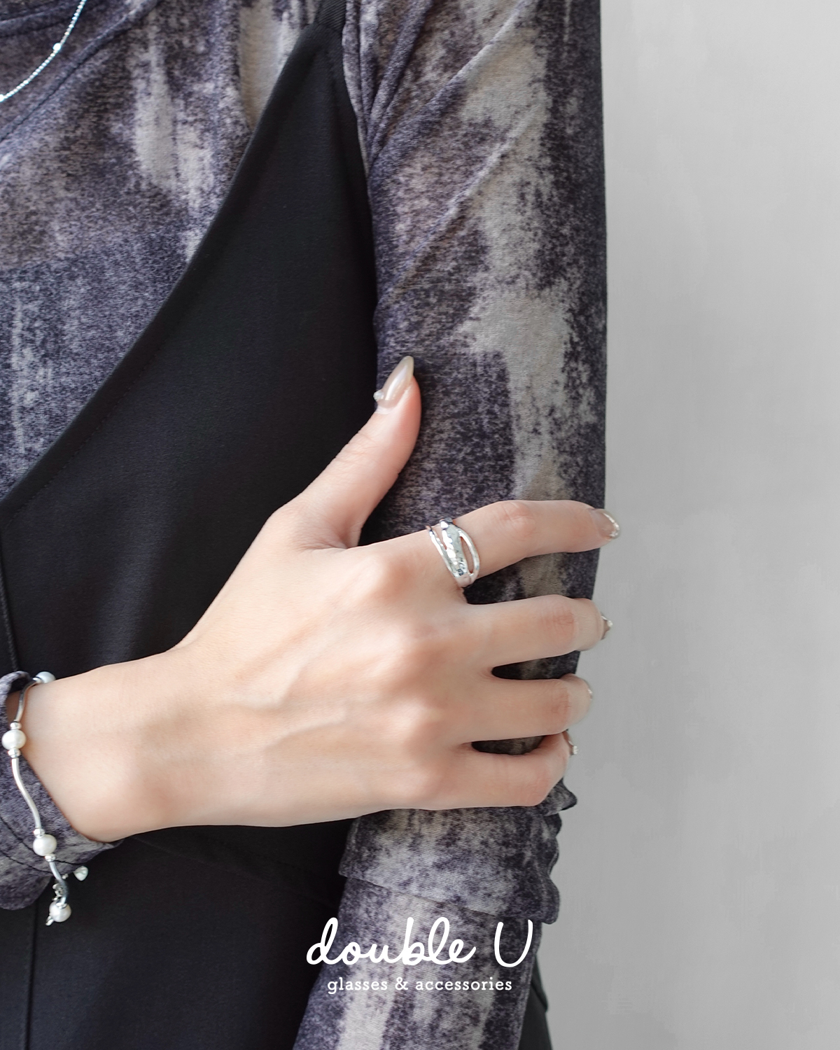 熔岩波紋・純銀戒指 (KRS10353)