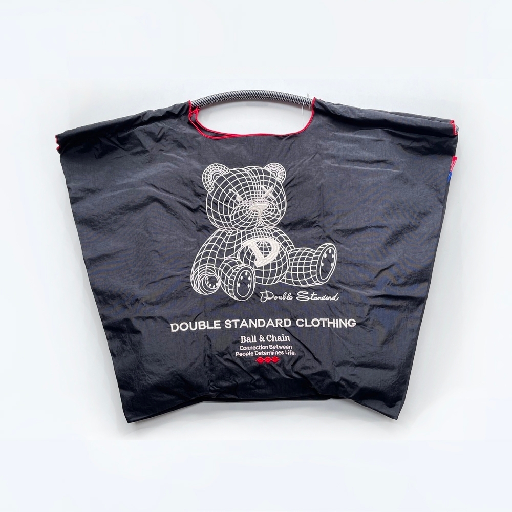 Ball＆Chain 刺繡環保購物袋 L號 - 黑 (040000024301)