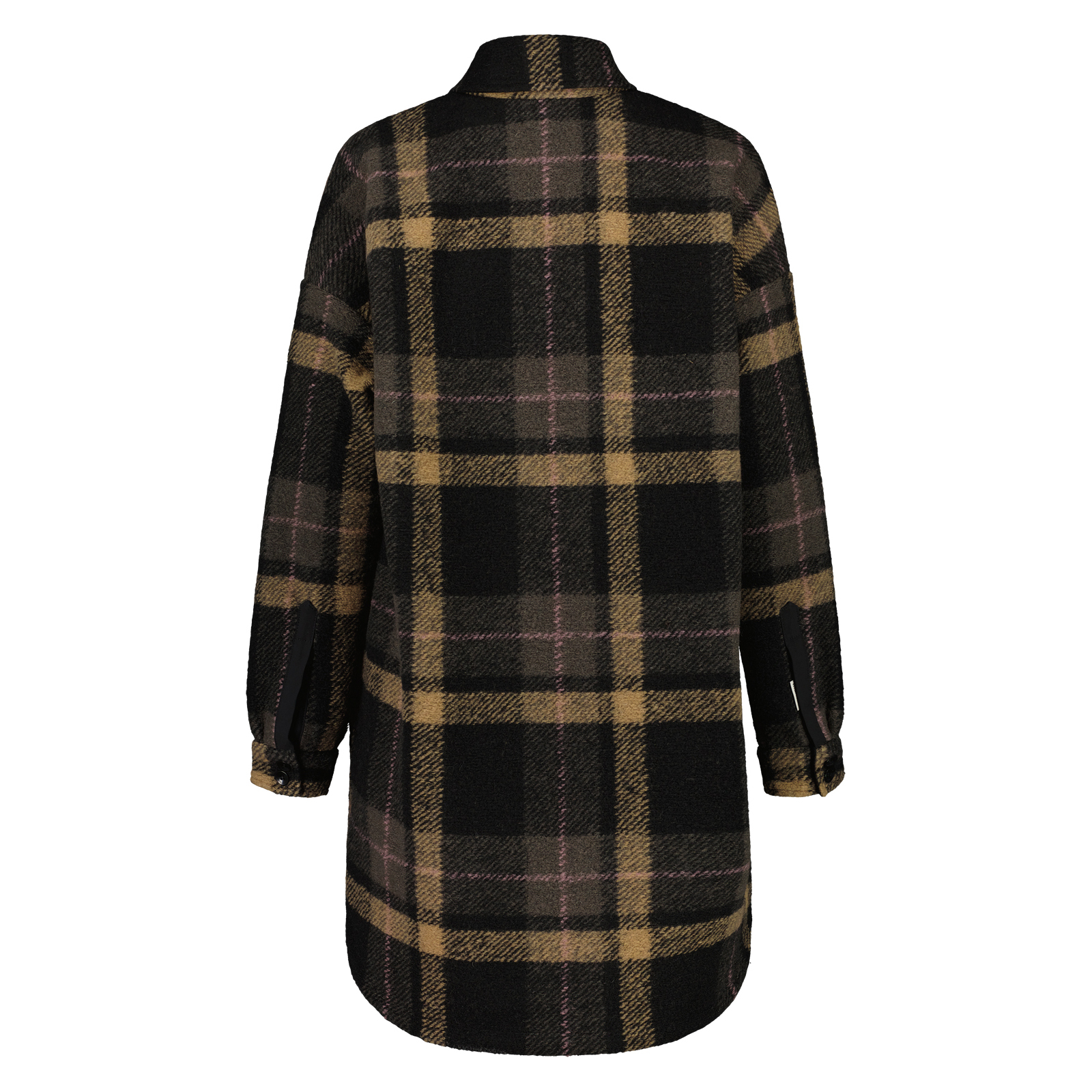 【MALOJA】女長版襯衫型羊毛外套 / 24MA38438 - [黃黑格]