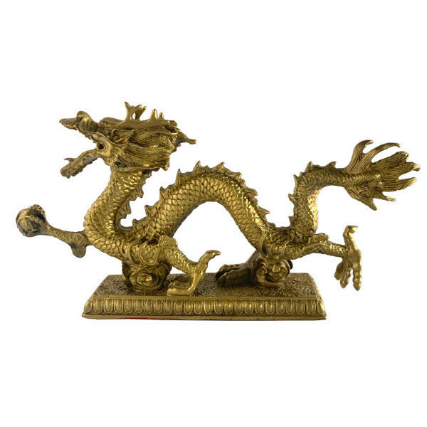 黃銅漢龍擺件--十二生肖龍擺設 風水擺飾【漢龍 長27cm寬5高15重1.19kg】1件