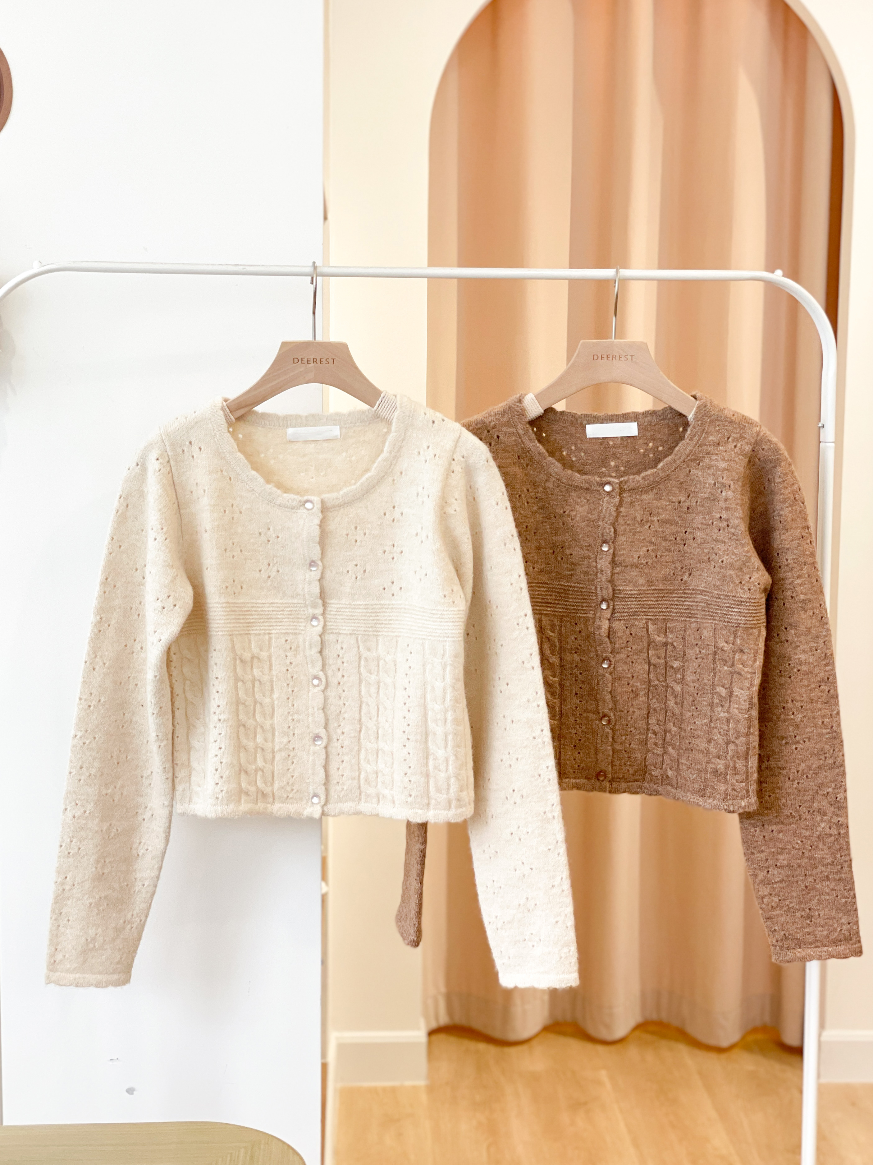 JK210 Cinnamon Dotted Cardigan