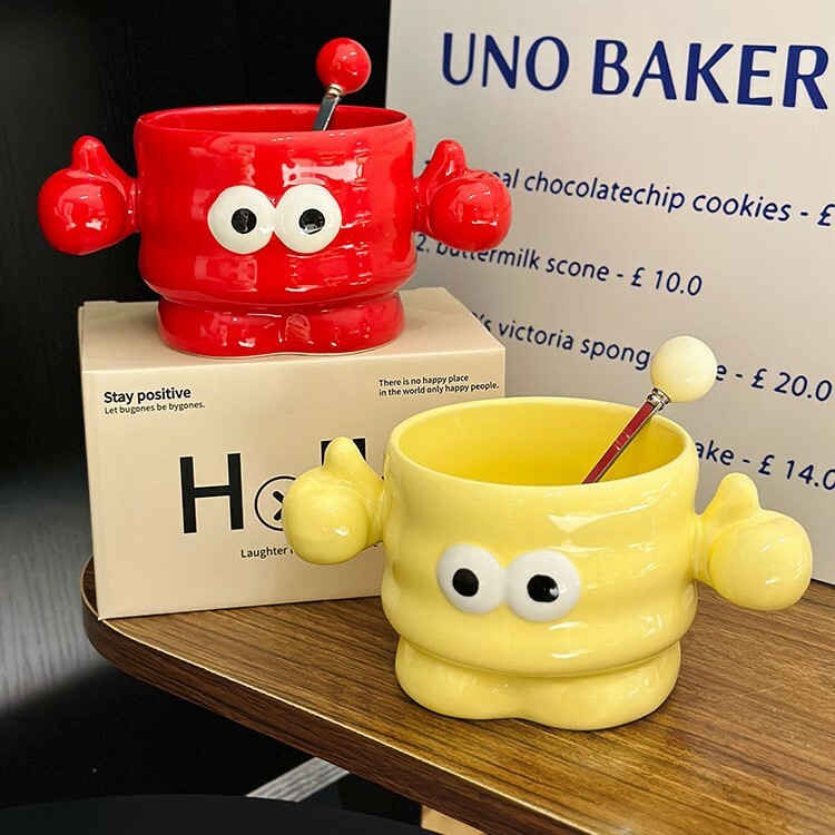 《5283》搞怪大眼點讚馬克杯450ml