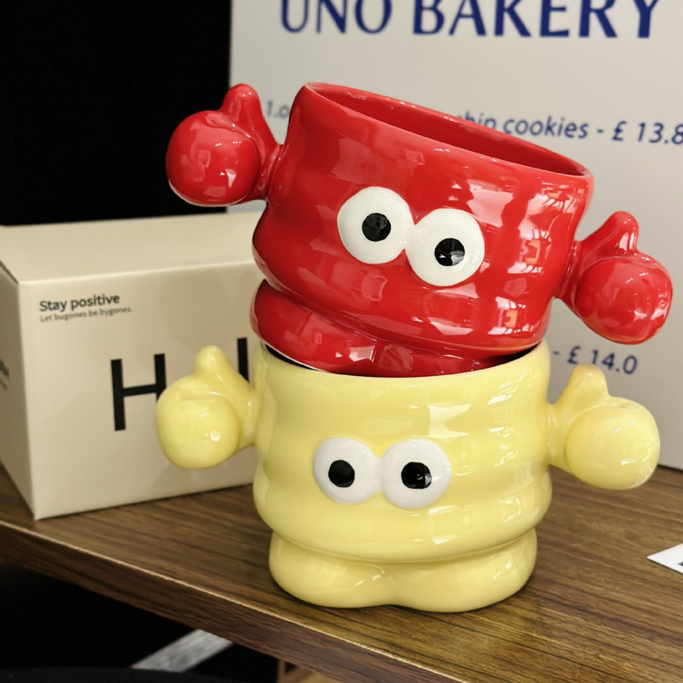 《5283》搞怪大眼點讚馬克杯450ml