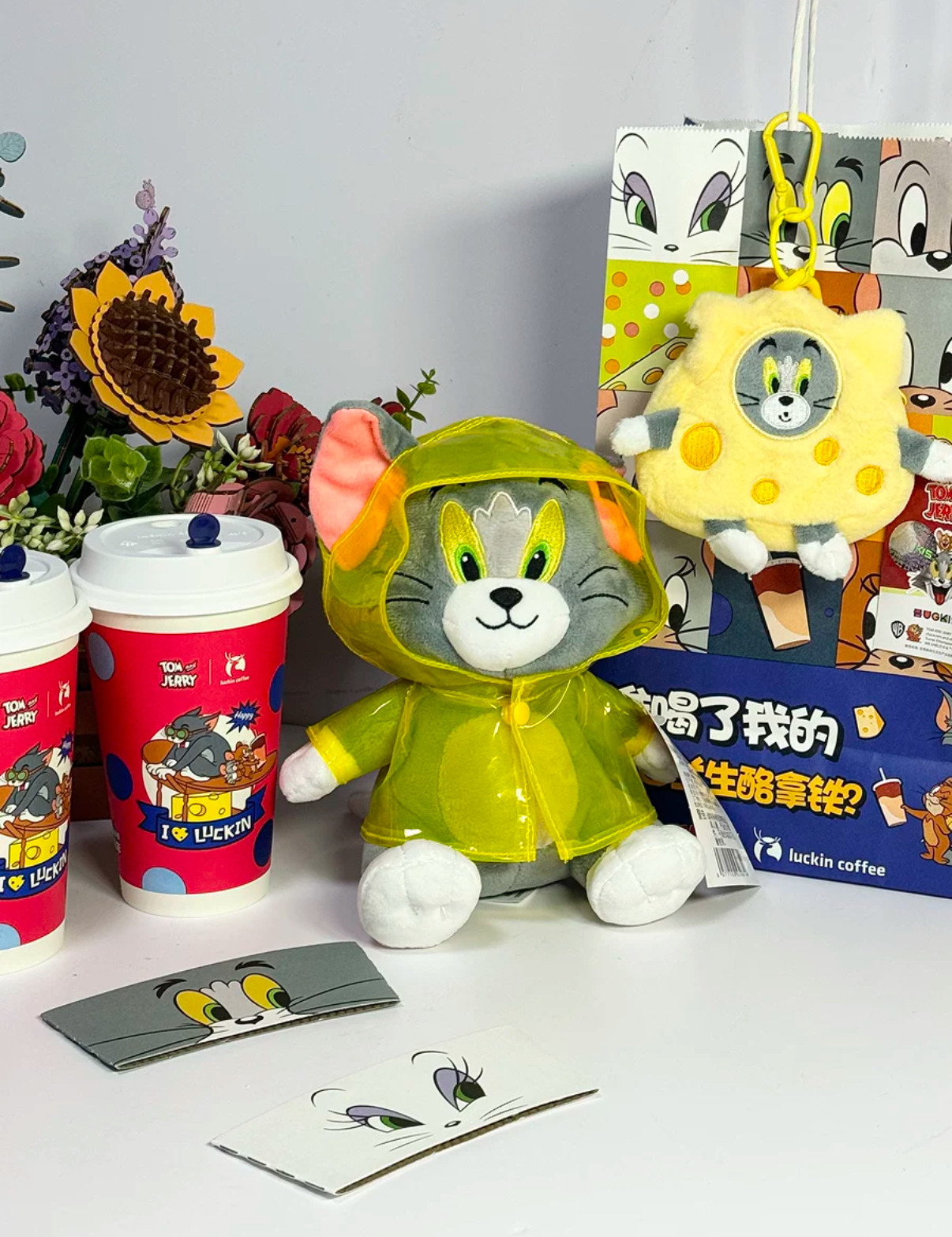 Tom and Jerry 湯姆貓與傑利鼠 正版授權 雨衣款毛絨公仔  娃娃 湯姆 傑利(任買兩件711免運)/預購