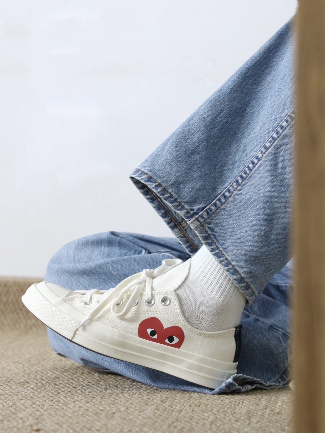 <快速出貨> Converse x CDG Play 川久保玲 白