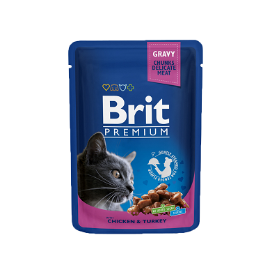 捷克 Brit 精選系列 貓濕糧 雞肉&火雞肉 100g【原箱24包】(EXP: 06/2026)