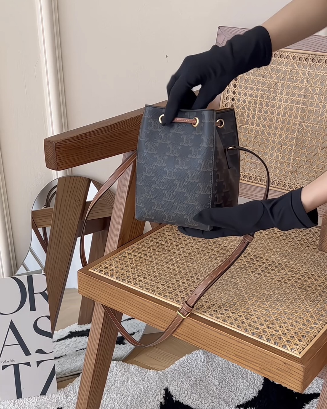 CELINE｜凱旋門小燒賣包 深老花