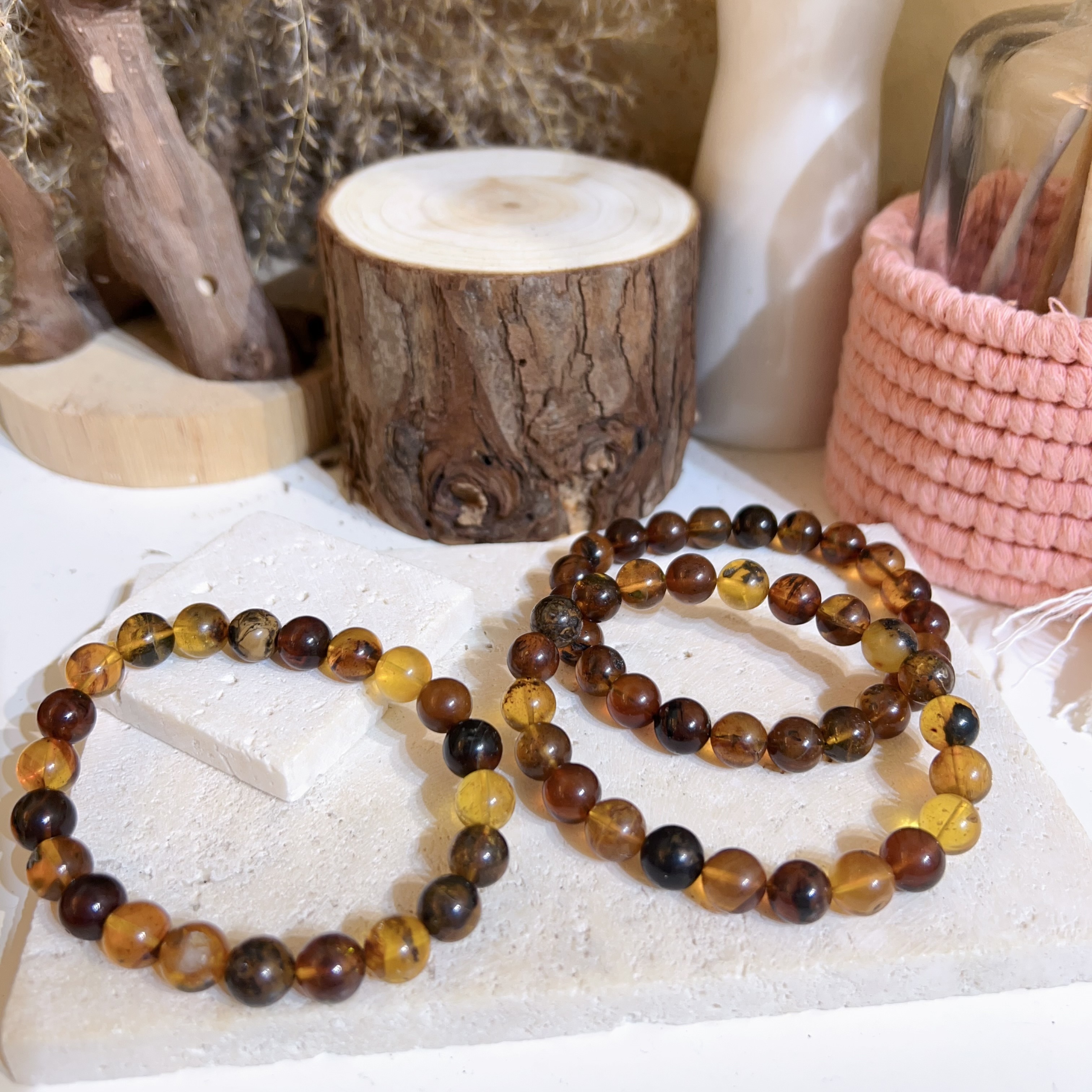 多寶溶洞琥珀手串 8+mm