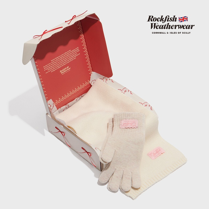 ROCKFISH|FLUFFY MUFFLER & GLOVES HOLIDAY SET ( 2 Colours )