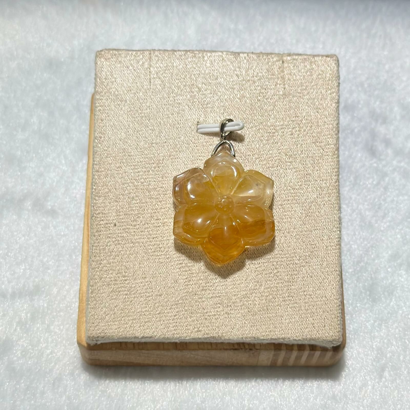 黃膠花 水晶花形吊飾 (#03)