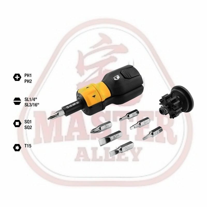 TOUGHBUILT TB-H5-MR-30  短款7头棘轮弹仓螺丝刀