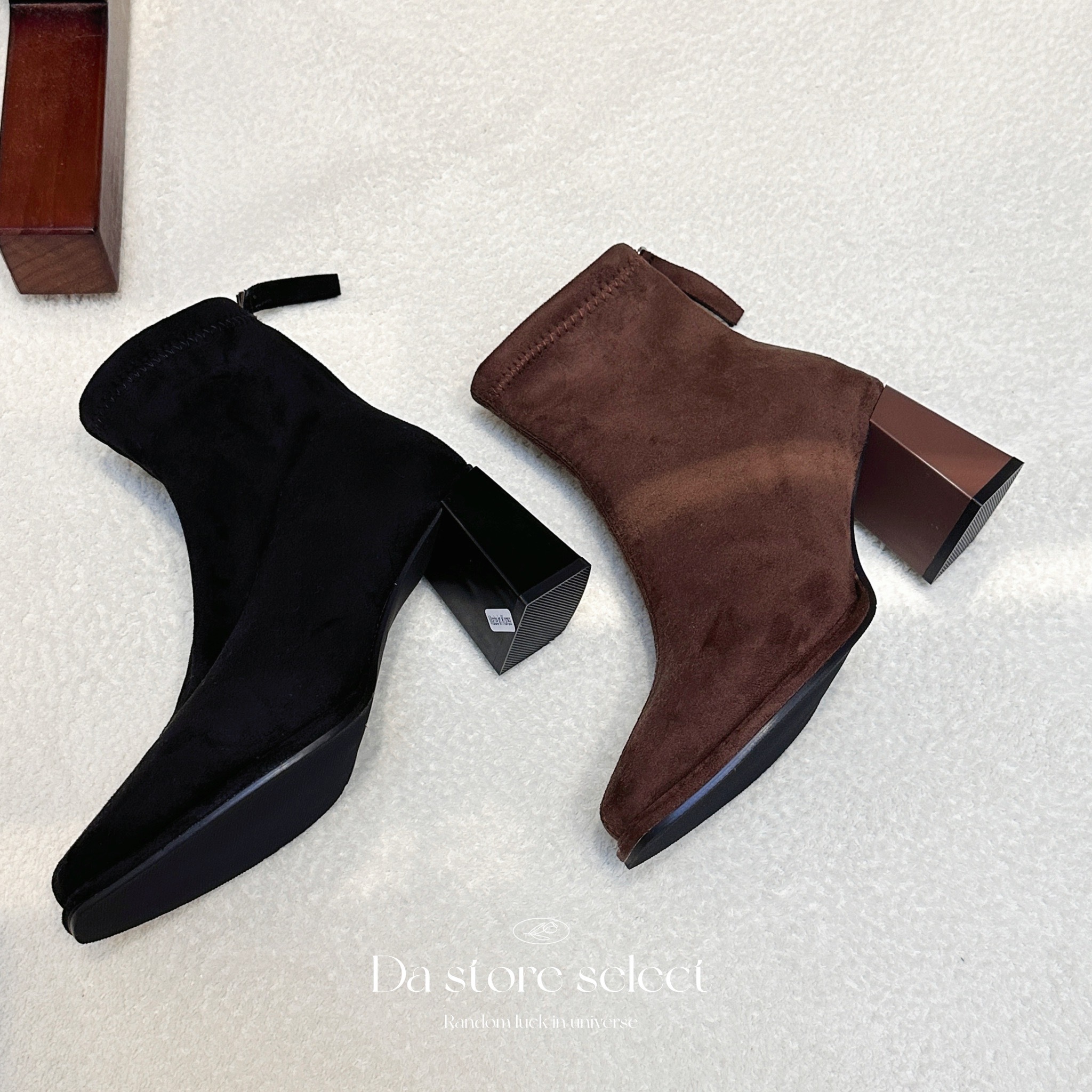 時髦尖頭麂皮短靴/二色