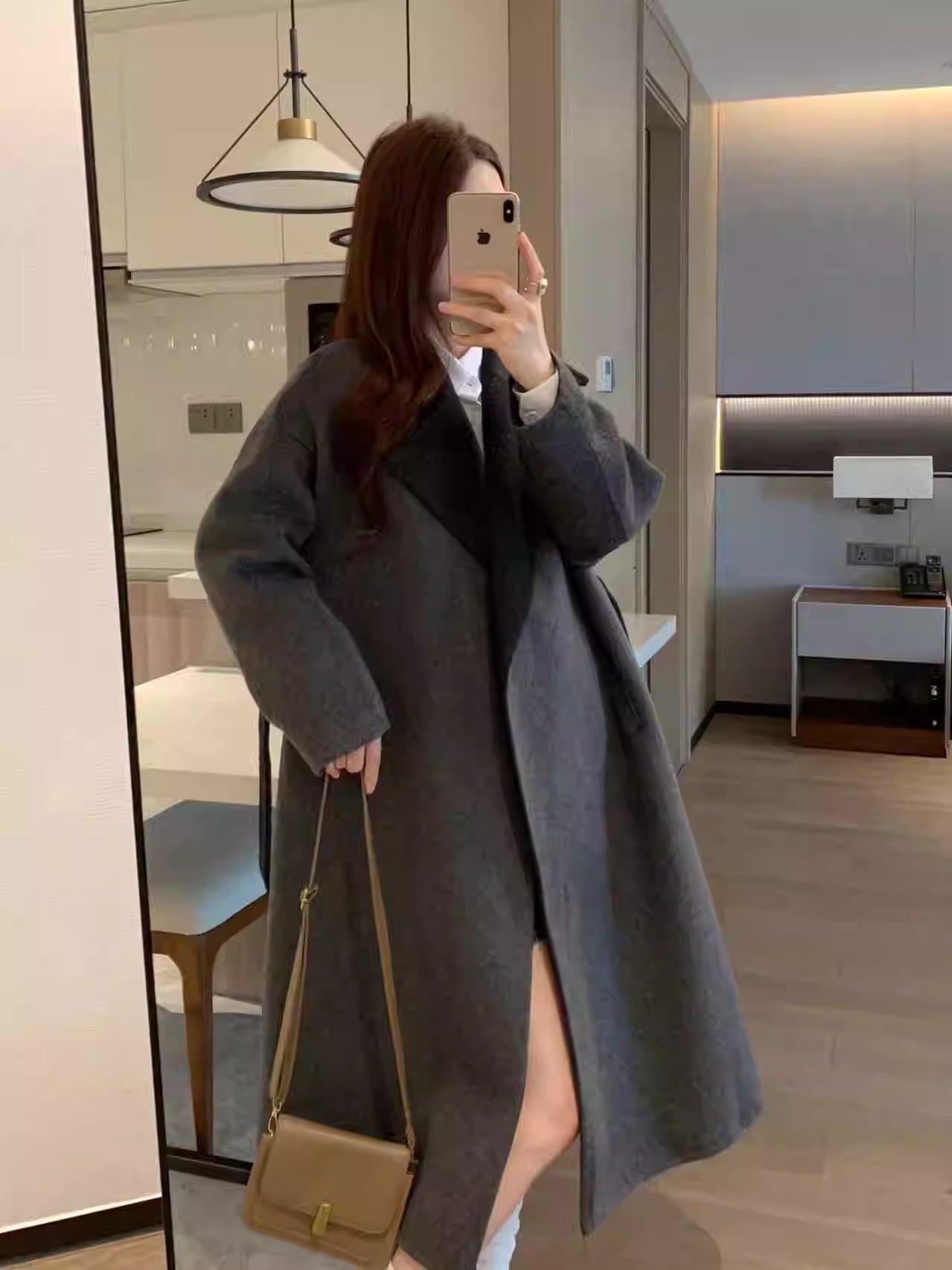 ᴷᴼᴿᴱᴬ 正韓🇰🇷浴袍款式雙面雙色長款羊毛大衣（兩色）