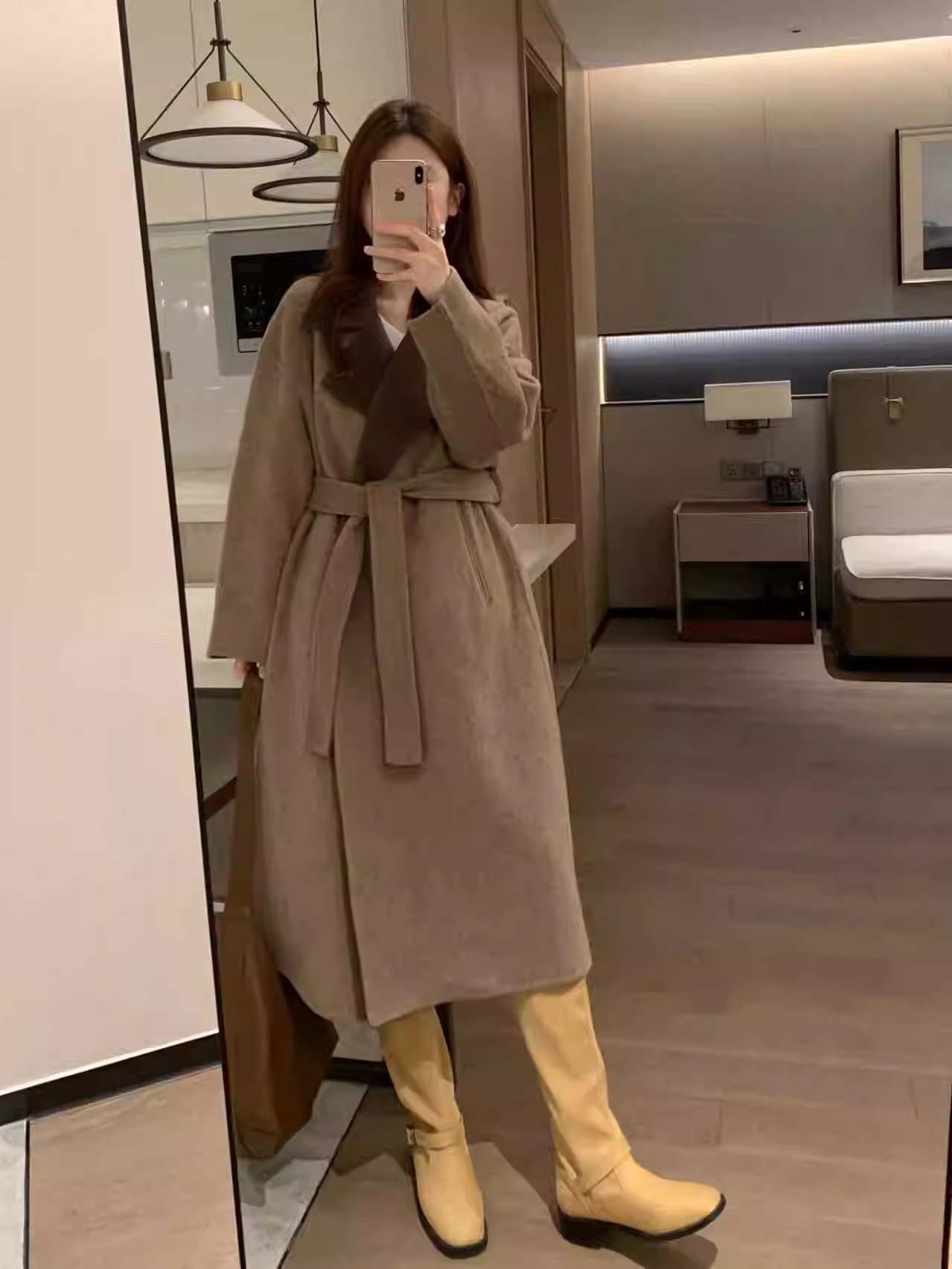 ᴷᴼᴿᴱᴬ 正韓🇰🇷浴袍款式雙面雙色長款羊毛大衣（兩色）