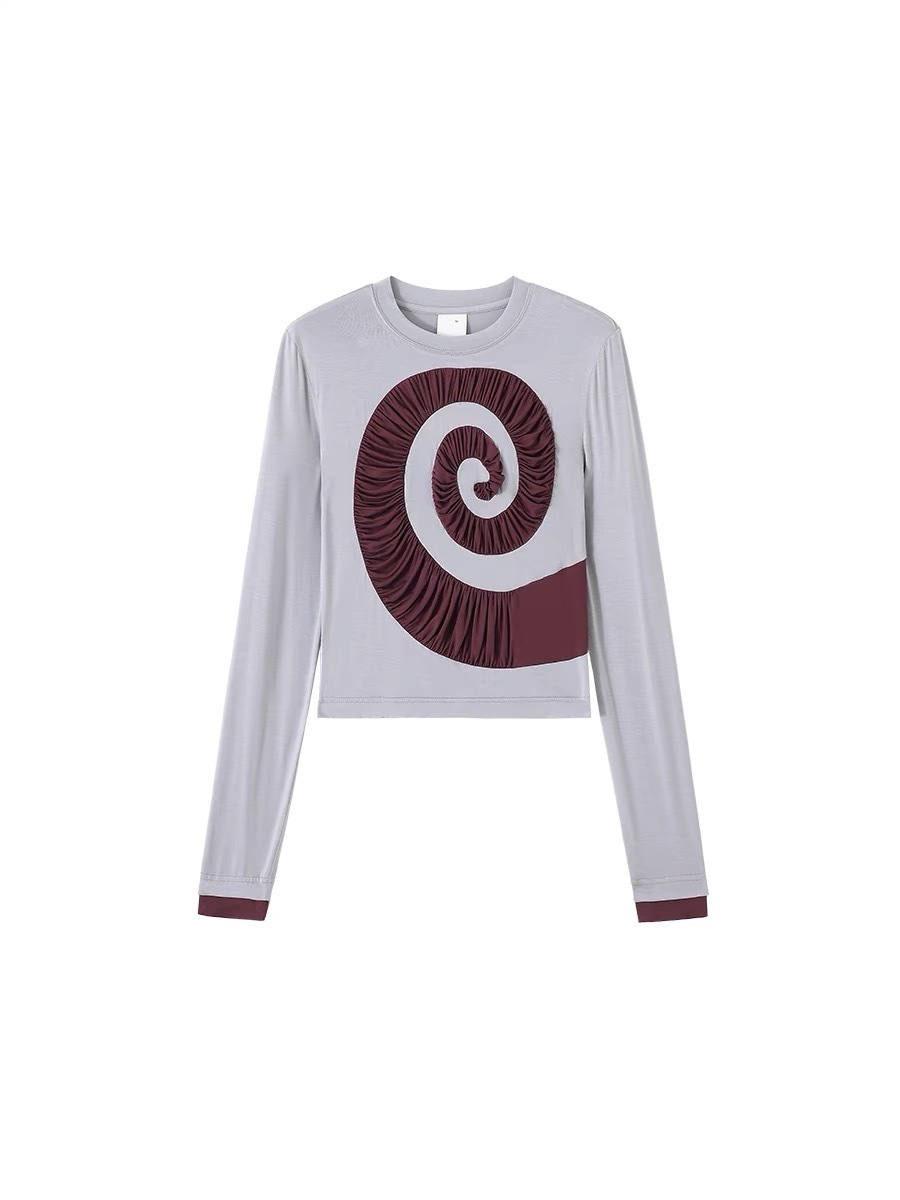 CONP 煙灰紫漩渦上衣