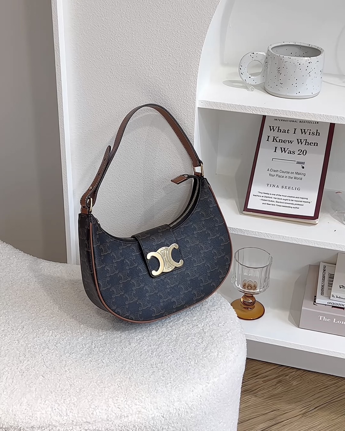 CELINE｜凱旋門掀蓋AVA腋下包 深老花