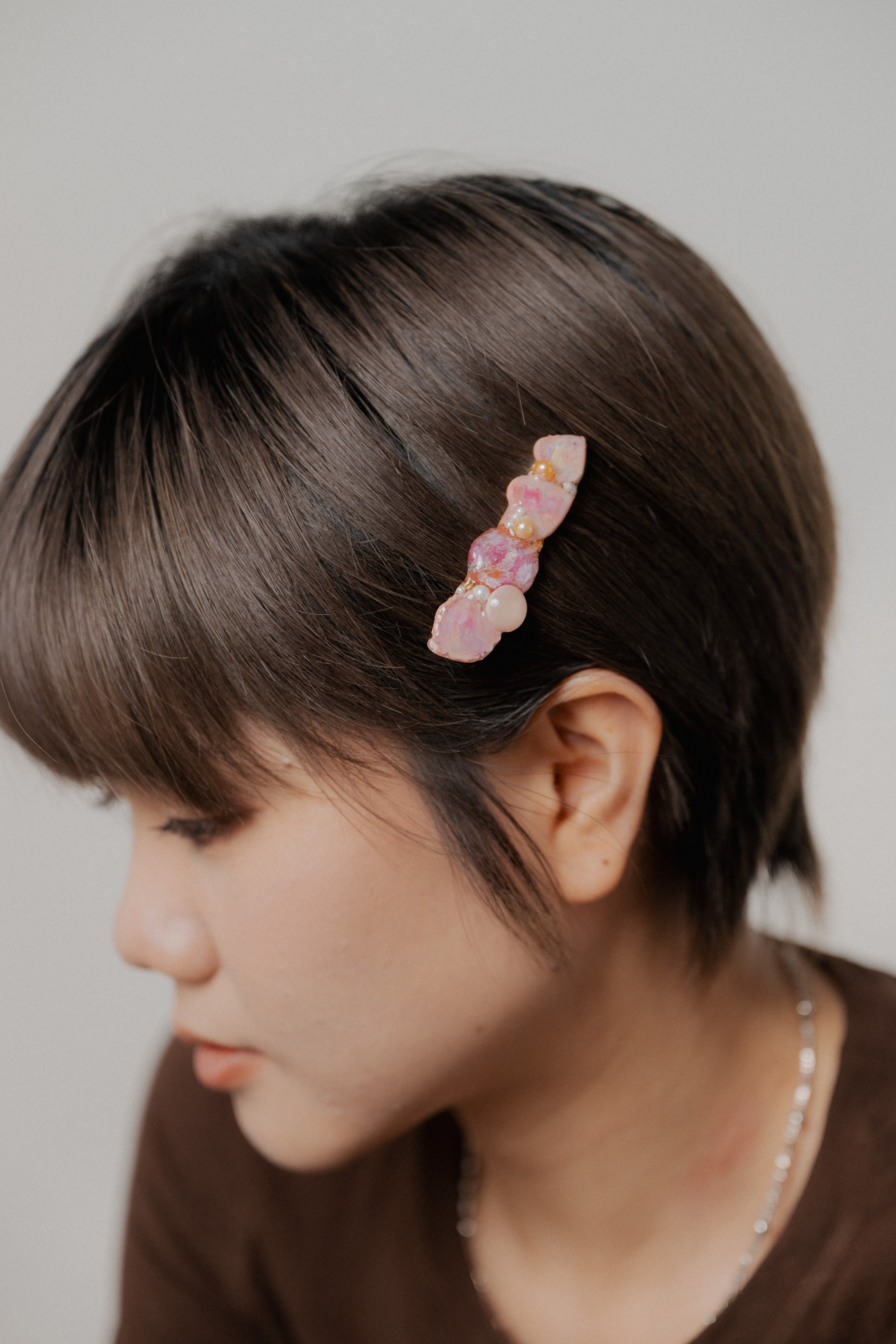 《色彩詩篇 》粉色繪畫髮夾