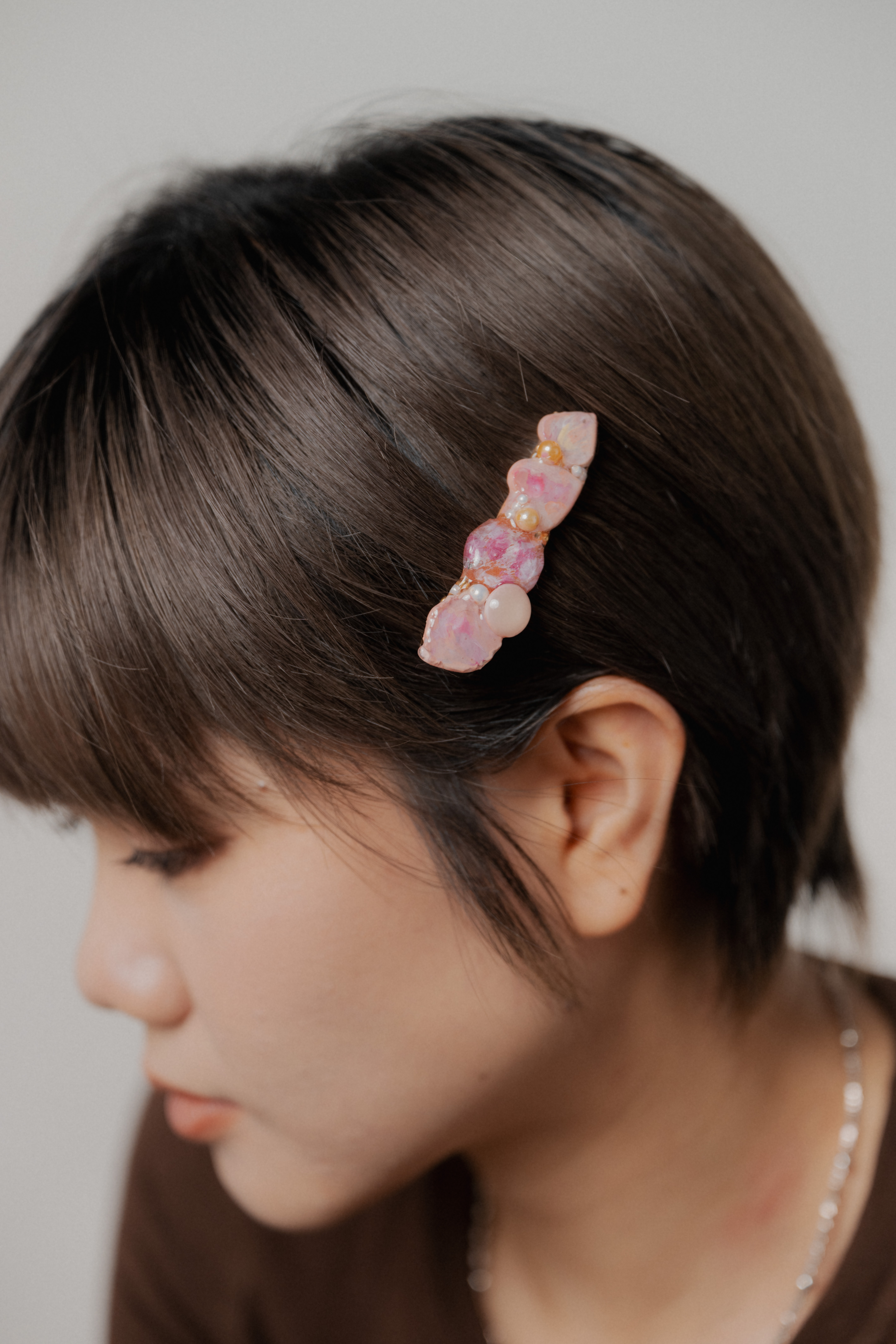 《色彩詩篇 》粉色繪畫髮夾