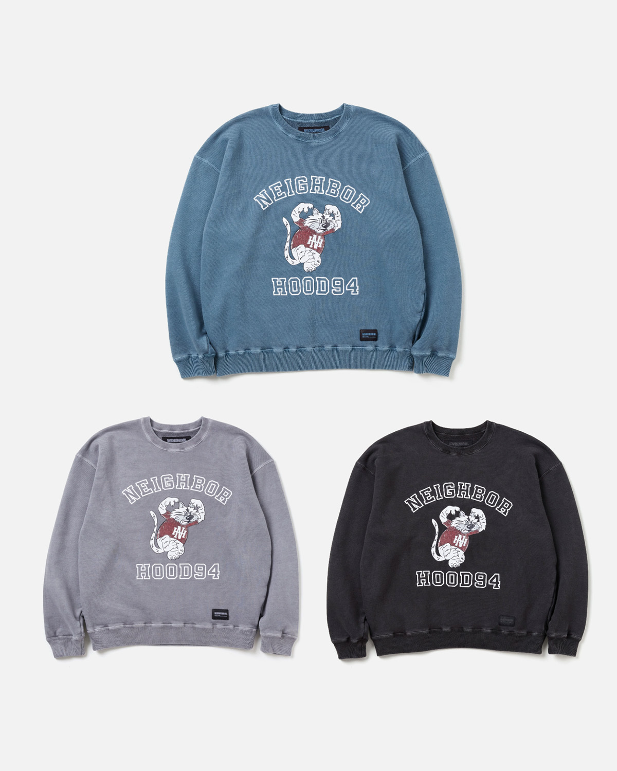 [現貨] NEIGHBORHOOD FW24 PIGMENT DYED SWEAT SHIRT LS | (Black / Navy)