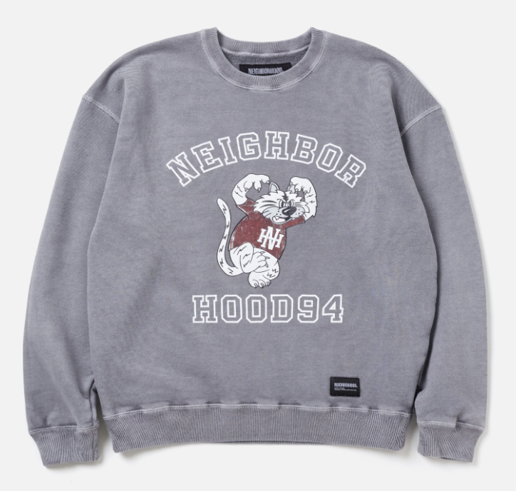 [現貨] NEIGHBORHOOD FW24 PIGMENT DYED SWEAT SHIRT LS | (Black / Navy)