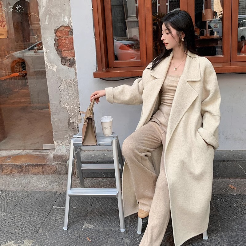 ᴷᴼᴿᴱᴬ 正韓🇰🇷浴袍式寬鬆長版羊毛大衣（五色）