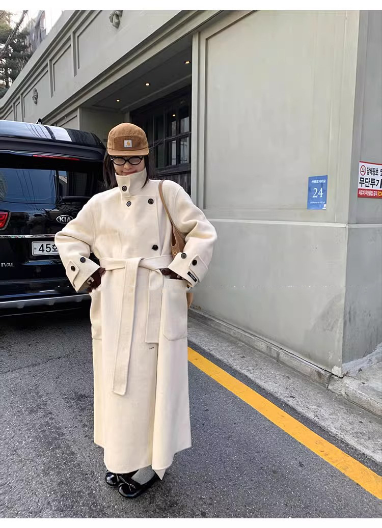 ᴷᴼᴿᴱᴬ 正韓🇰🇷極簡保暖雙排扣長版羊毛大衣（三色）