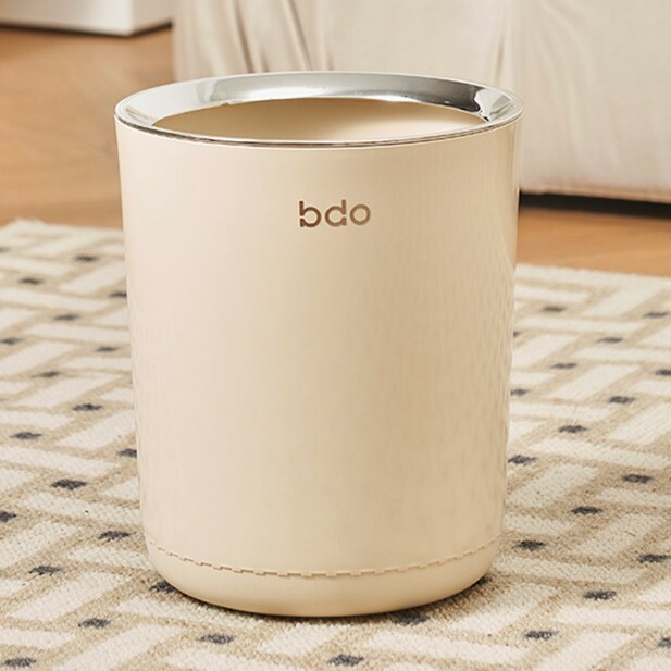 《5293》奶油白密封按壓開蓋垃圾桶