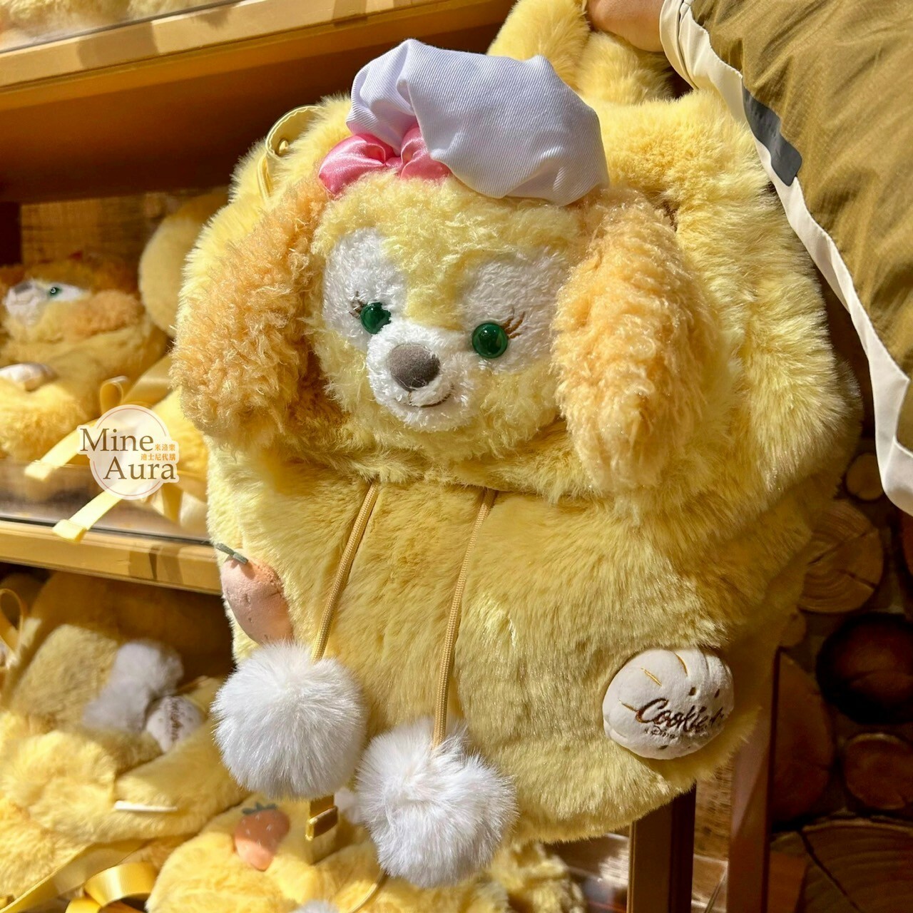 可琦安 餅乾 CookieAnn 絨毛大頭 造型 束口毛球 後背包 -上海迪士尼樂園