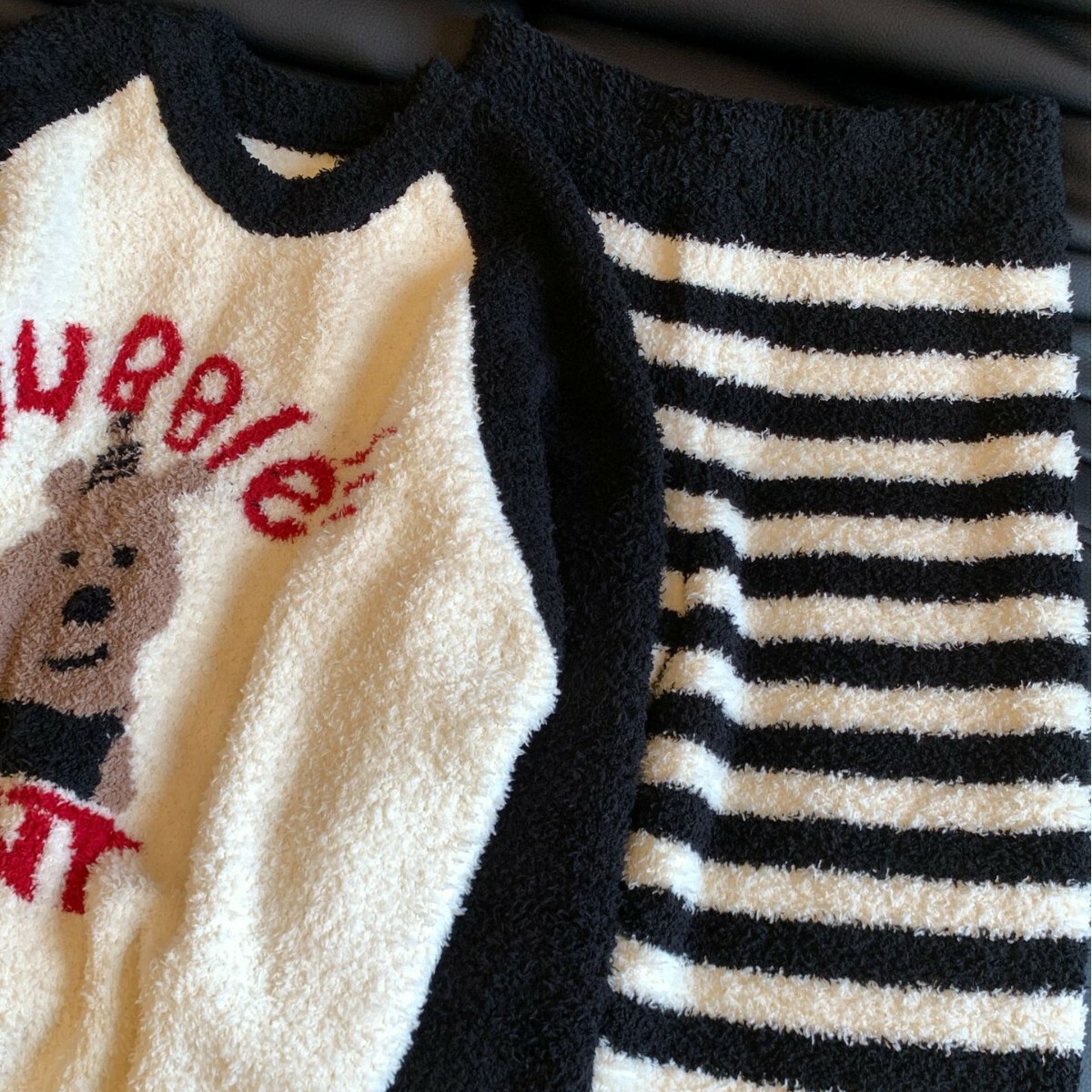 《5296》秋冬加厚半邊絨長袖長褲睡衣套裝