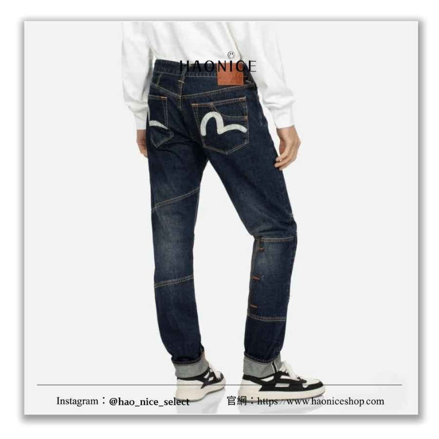 【NICE 歐美日韓代購】100%日本大阪正品 山根英彥EVISU 福神🇯🇵經典logo解構式窄口牛仔褲