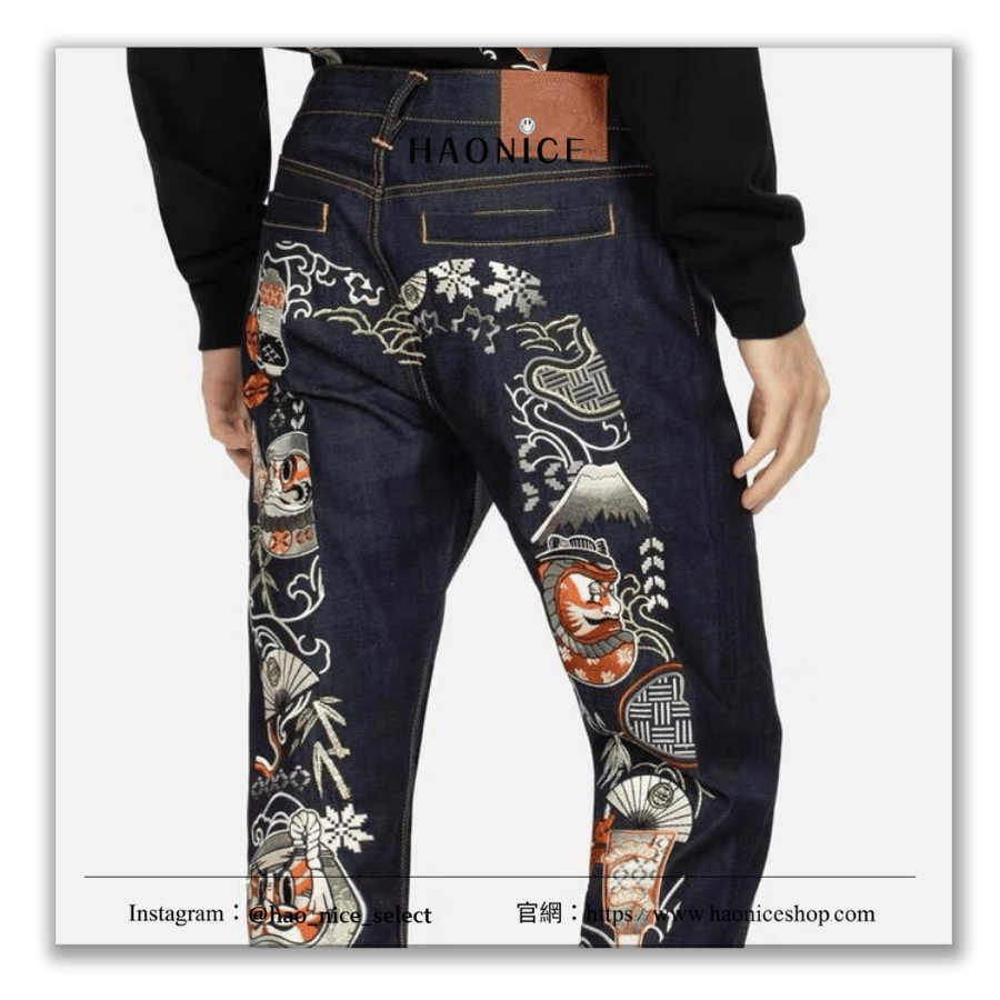 【NICE 歐美日韓代購】100%日本大阪正品 山根英彥EVISU 福神🇯🇵經典大M logo達摩不倒翁 窄口牛仔褲