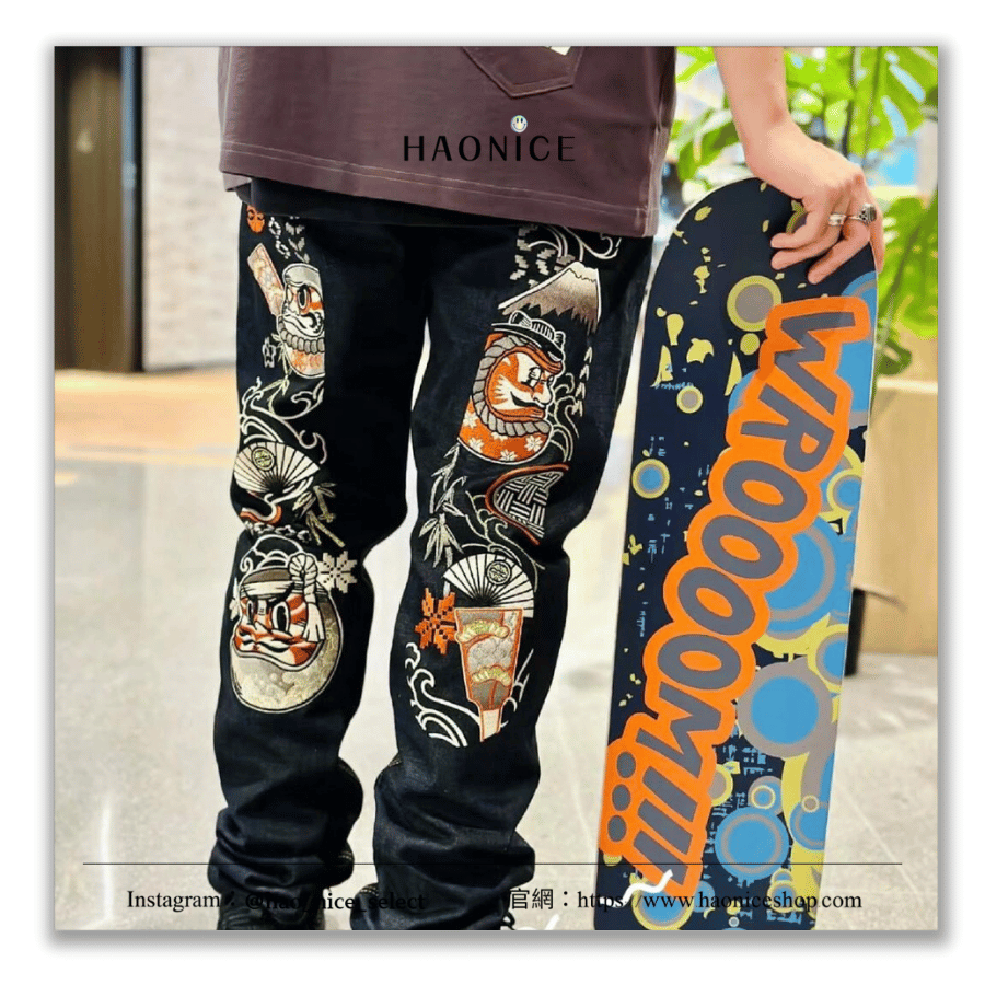 【NICE 歐美日韓代購】100%日本大阪正品 山根英彥EVISU 福神🇯🇵經典大M logo達摩不倒翁 窄口牛仔褲