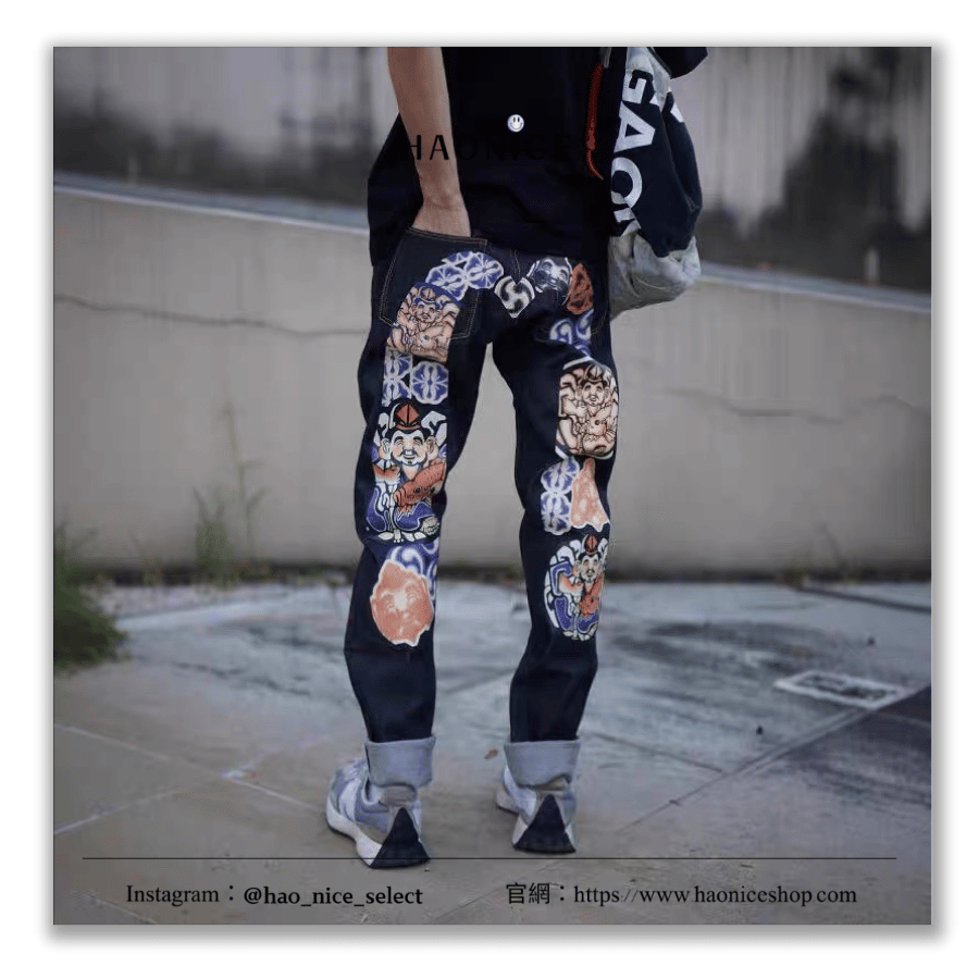 【NICE 歐美日韓代購】100%日本大阪正品 山根英彥EVISU 福神🇯🇵經典大M logo佛祖 窄口牛仔褲