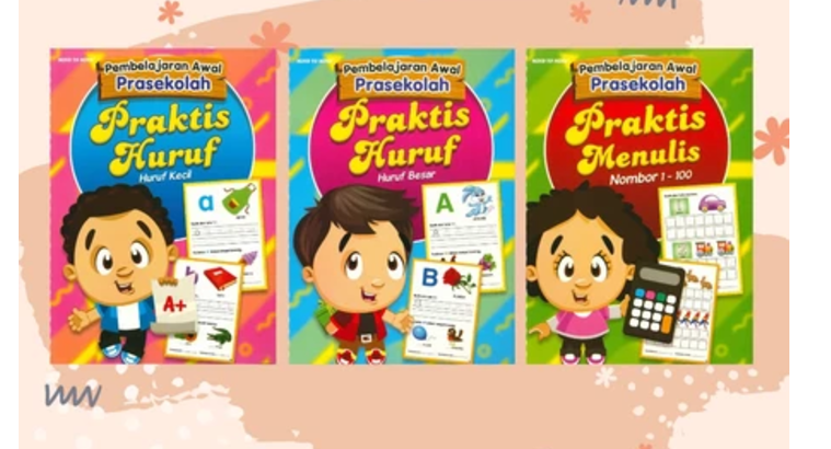Pembelajaran Awal Prasekolah Praktis Huruf Besar | Kecil | Menulis Nomber (3本）