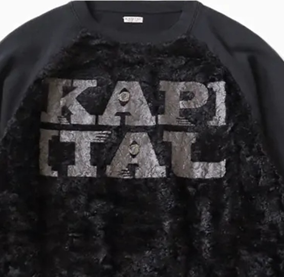 KAPITAL 2024 A/W 30 FLEECE x FUR GRIZZLY SWEATER (SPEAKEASY KAPITAL) - BLACK PRE ORDER ITEM (預訂中)