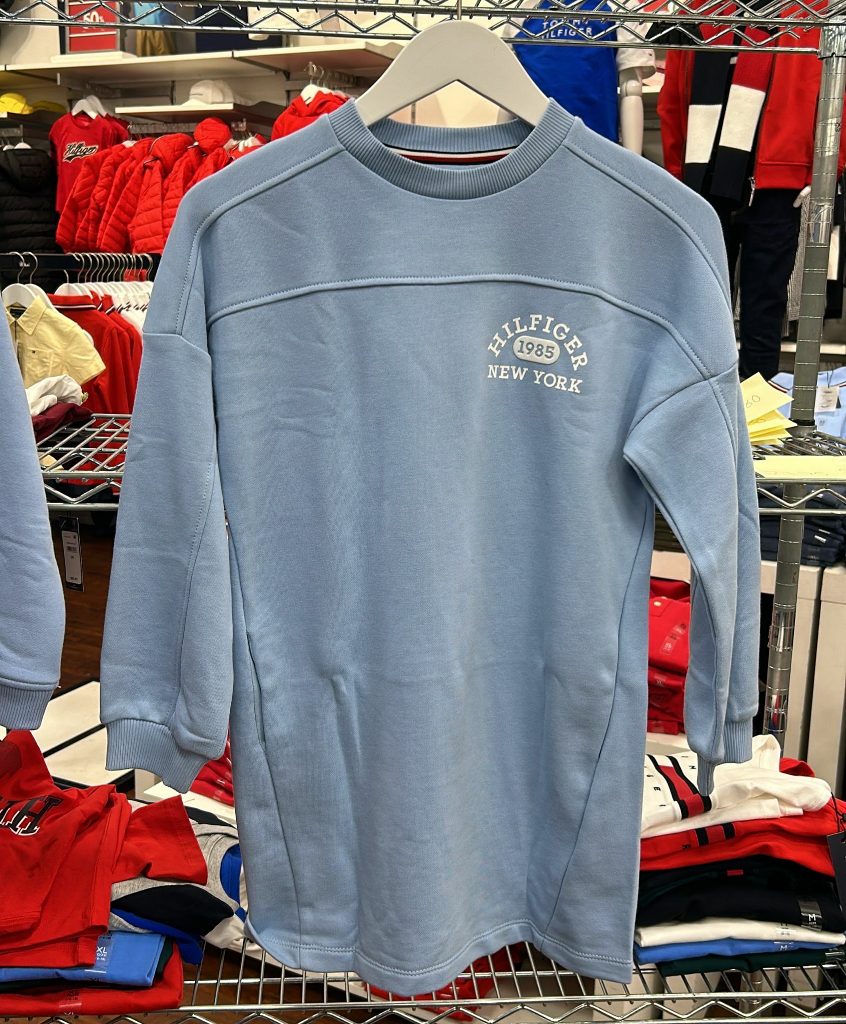 【現貨】Tommy Hilfiger L112282 女童衛衣裙 (淺藍色)