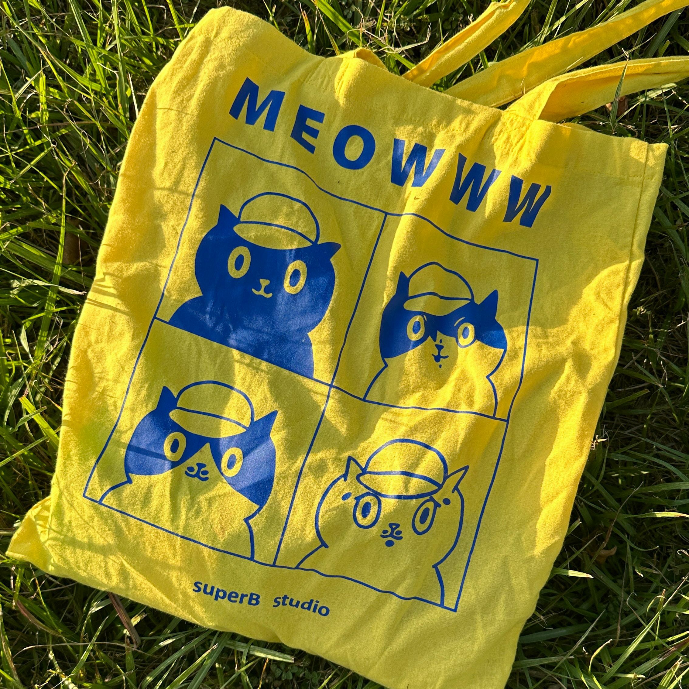 喵喵棉布袋 貓咪購物袋 TOTEBAG｜superB studio