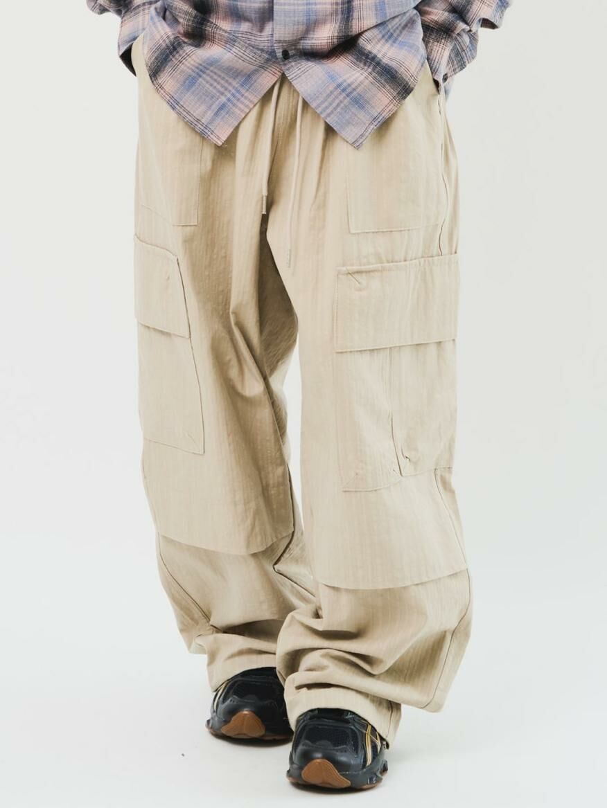 迷彩/淨色工裝鬆身褲 GATHER-023P