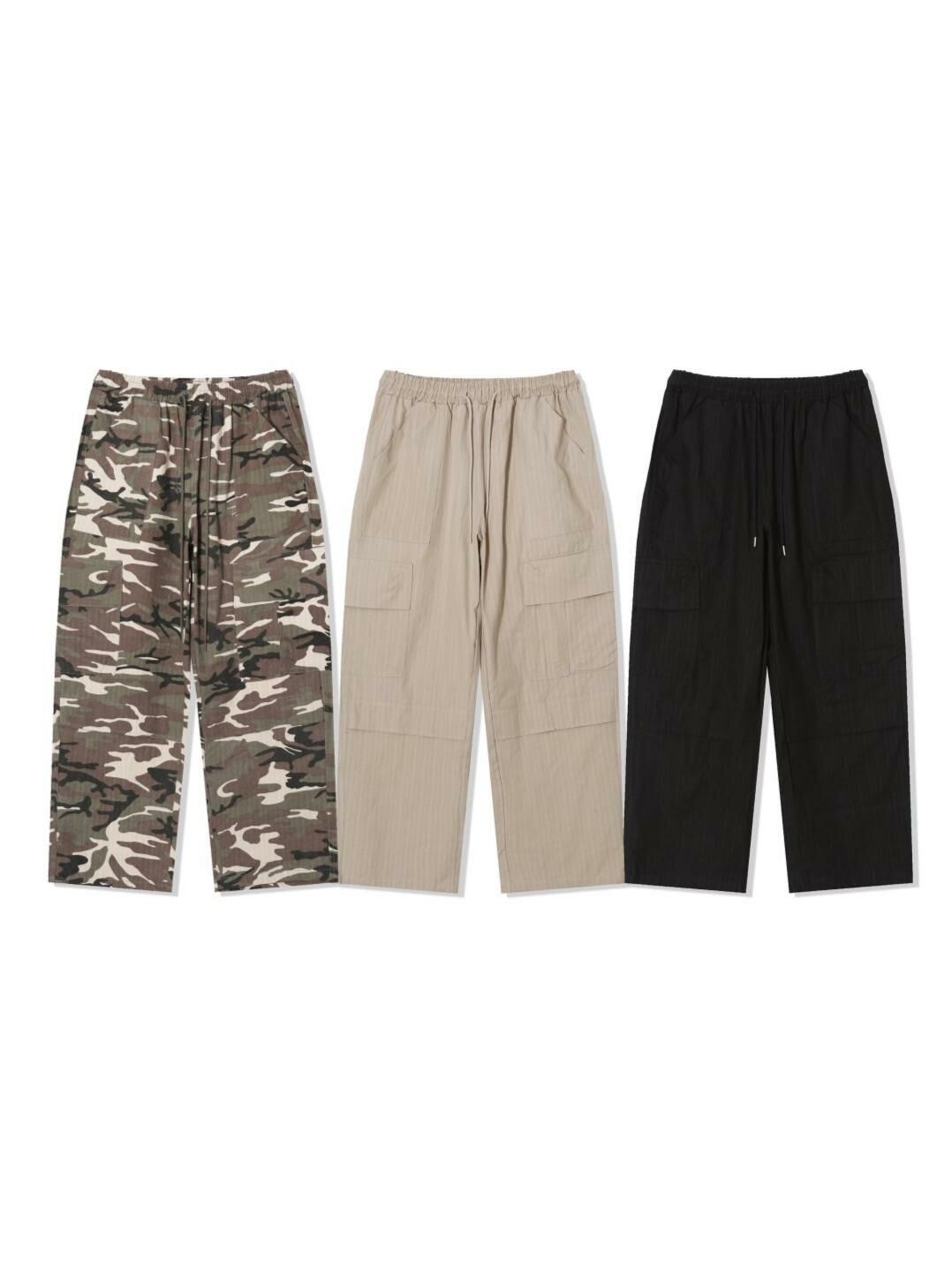 迷彩/淨色工裝鬆身褲 GATHER-023P