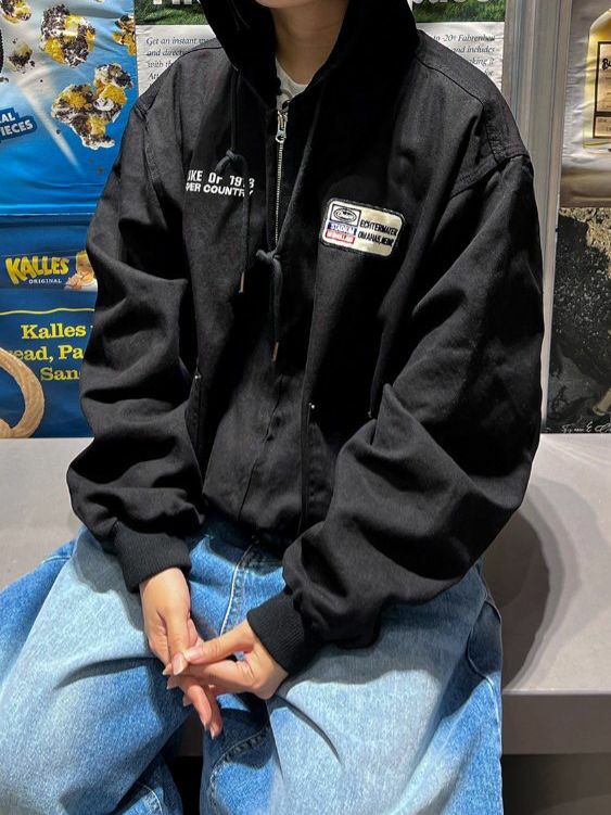 英文字連帽拉鍊外套 GATHER-024JK