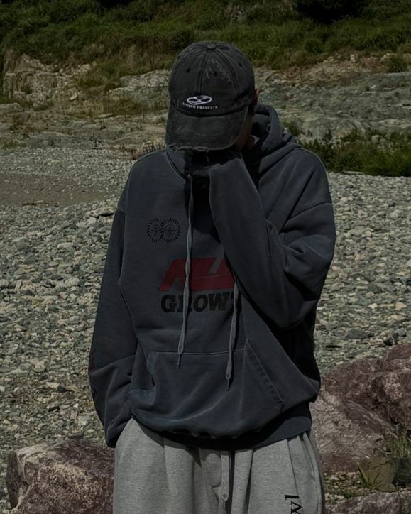 洗水英文字連帽衛衣 GATHER-027T