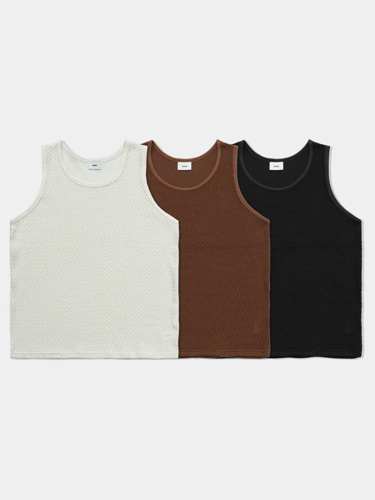 淨色暗紋背心 OWN-056V